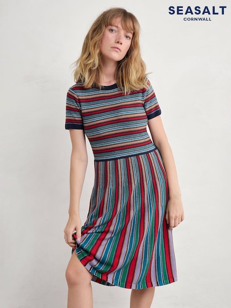 Seasalt Cornwall Multi Rock Bell 100% Cotton Knitted Dress (H18013) | kr1 285