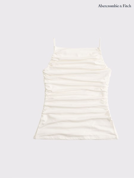 Abercrombie & Fitch Ruched Square Neck Apron Camitop (H18017) | R$ 345