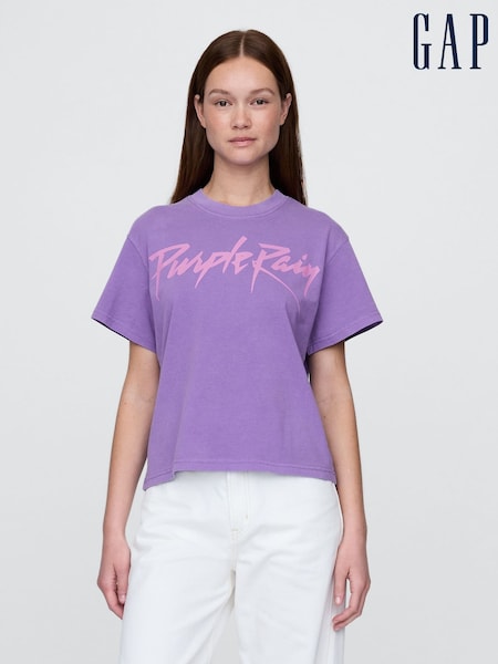 Purple Rain - Gap Relaxed Graphic Band Tee (H18050) | 335 LEI
