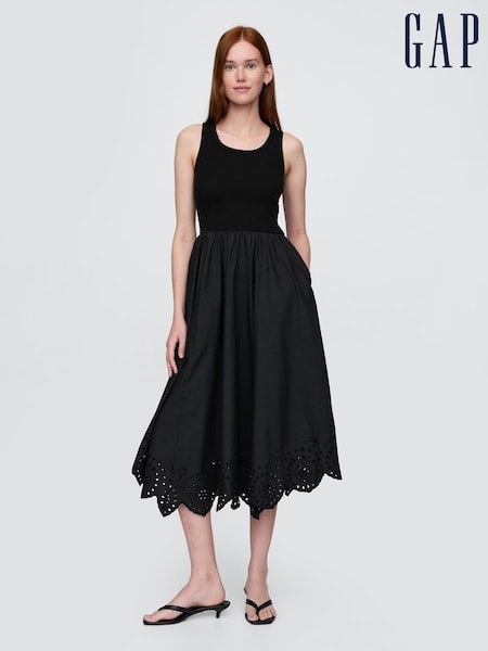 Gap Black Mixed Handkerchief Hem Midi Dress (H18051) | €110