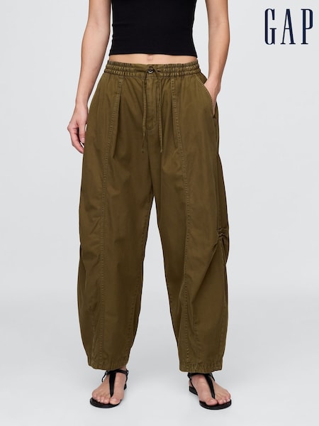 Gap Green Mid Rise Twill Barrel Trousers (H18062) | €75
