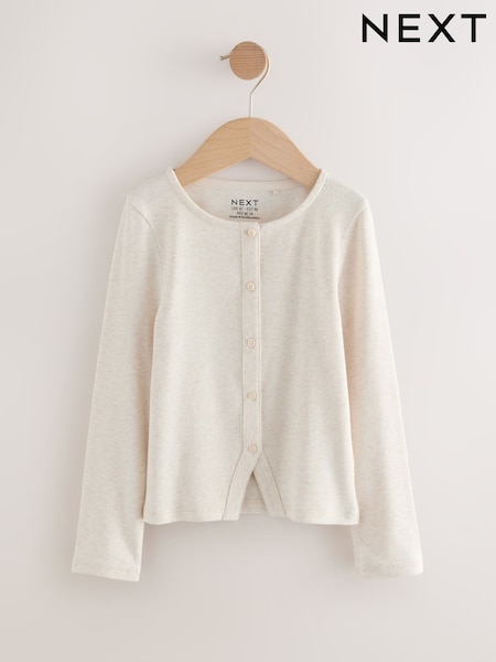 Oatmeal Long Sleeve Ribbed Cardigan (3-16yrs) (H18149) | €12 - €17