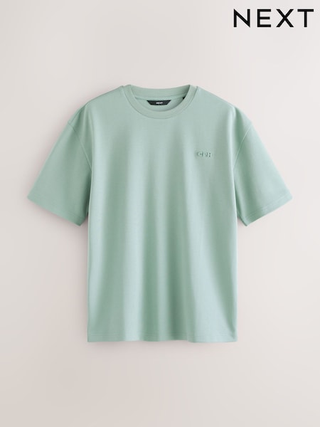 Blue Smart Embossed Heavyweight T-Shirt (H18164) | 89 QAR