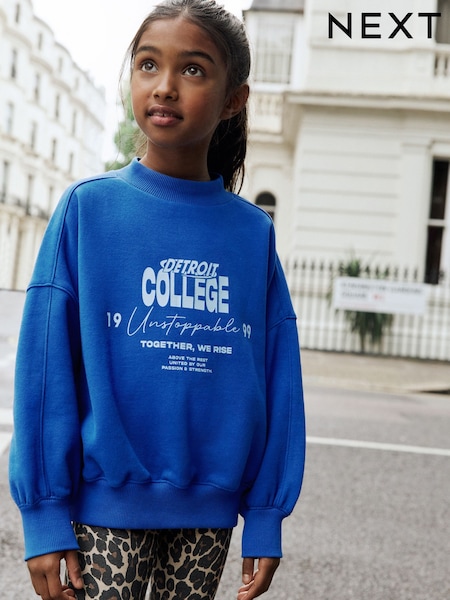 Cobalt Blue Slogan Sweatshirt (3-16yrs) (H18245) | €18 - €26