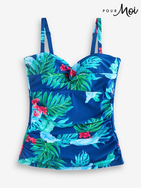 Pour Moi Blue Non Padded Underwired Kefalonia Side Support Non Padded Undewired Bikini Top (H18418) | €53