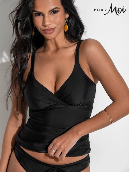Pour Moi Black Tankini Maya Bay Underwired Tie Bikini Top (H18419) | 2,704 UAH