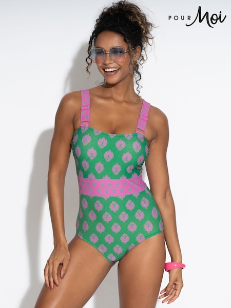 Pour Moi Green Palm Springs Tummy Control Swimsuit (H18426) | €62
