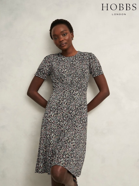 Hobbs Black Petite Rima Dress (H18434) | €101