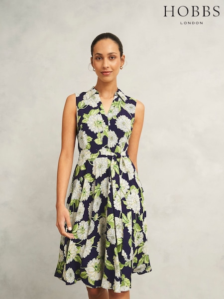 Hobbs Blue Petite Bea Dress (H18435) | ₪729