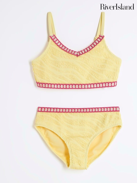 River Island Yellow Girls Blanket Stitch Bikini (H18444) | €27
