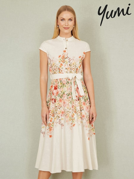 Yumi Blend Floral Mirrored Placement Skater Dress (H18499) | €106
