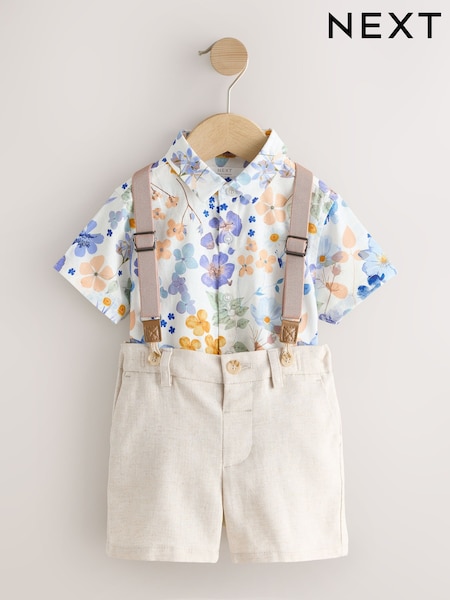 طباعة زهور - Shirt Short & Braces Set (3mths-9yrs) (H18621) | ‏137 د.إ.‏ - ‏ 157‏ د.إ.