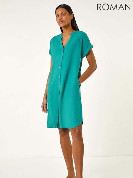 Roman Green Mix Shift Dress (H18647) | ₪302