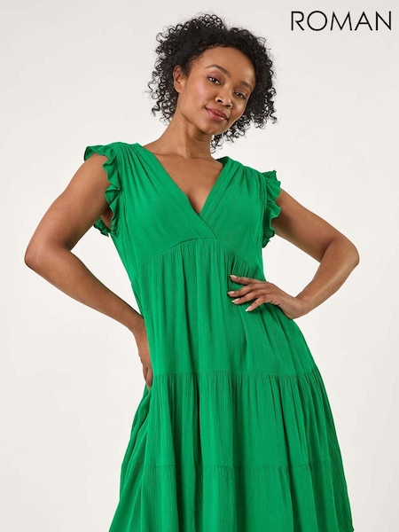 Verde - Roman Petite Frill Short Dress (H18711) | 335 LEI