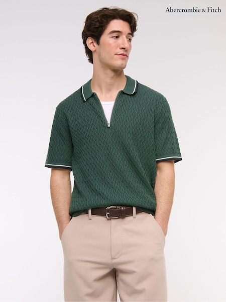 Abercrombie & Fitch Zip Polo Shirt (H18717) | R$ 515