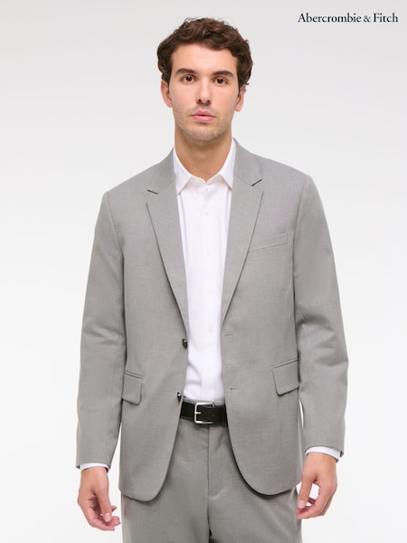 Harmaa - Abercrombie & Fitch Yksirivinen napitus Pellava Bleiseri (H18722) | €221