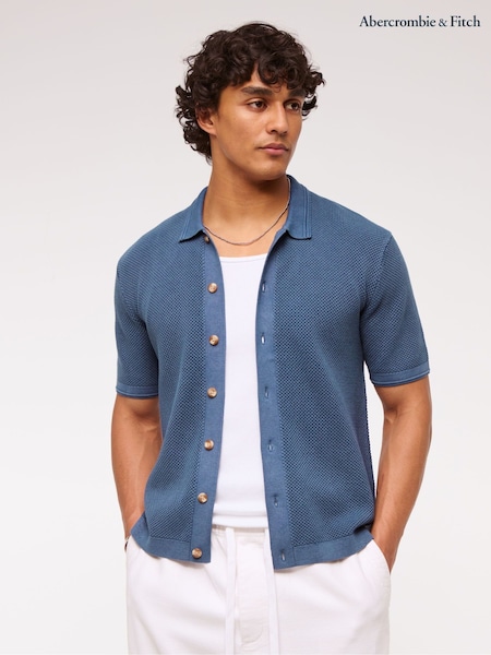 Abercrombie & Fitch 100% Cotton Knitted Button Through Polo Shirt (H18729) | €80