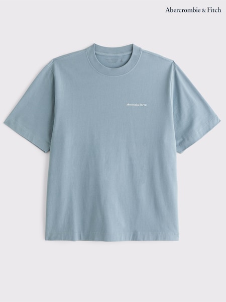 Синій - Abercrombie & Fitch Chest Logo Short Sleeve T-Shirt (H18731) | 2 103 грн