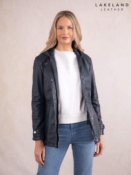 Negru - Lakeland Leather Patterdale Cu glugă Coat (H18771) | 2,450 LEI