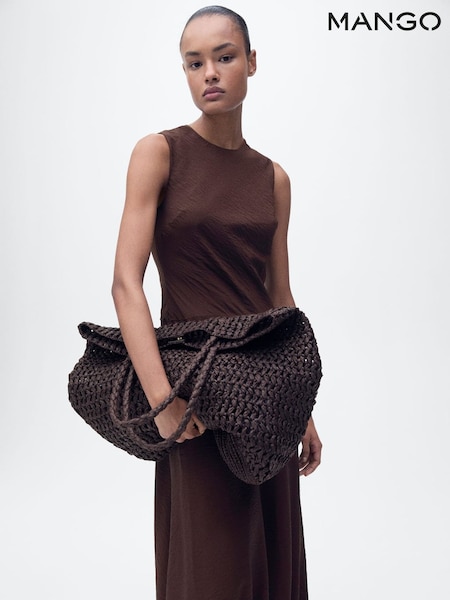 Mango Brown Bubble Hem Midi Dress (H18803) | €79