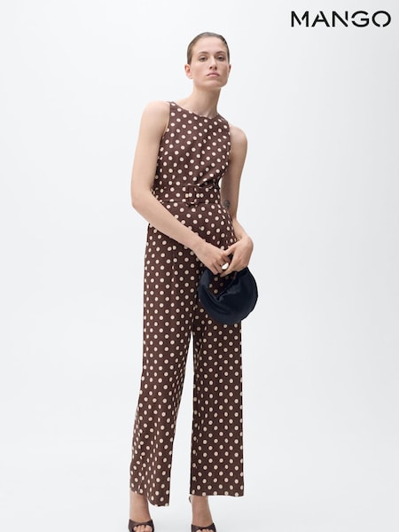 Mango Brown Polka Dot Jumpsuit (H18813) | €77