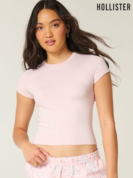 Hollister Pink Crew Neck T-Shirt (H18836) | €20