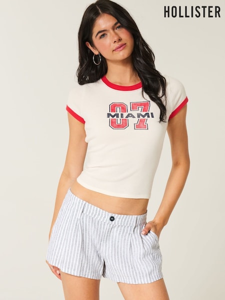 Hollister Blue Linen Striped Shorts (H18858) | € 44