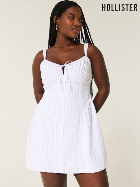 Hollister Drop Waist Button Front Mini Dress (H18862) | R$ 395