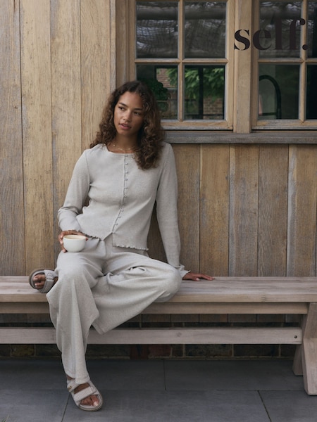 دقيق الشوفان - self. Ribbed Button Through Pyjamas (H18876) | ‏233 د.إ.‏