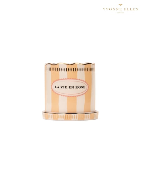 Yvonne Ellen Orange Planter With Saucer Stripe (H18903) | €29
