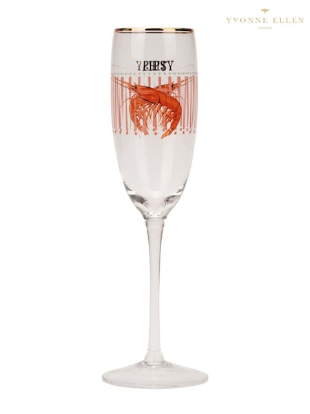 Yvonne Ellen Set of 2 Clear Shrimp Champagne Flutes (H18913) | €34