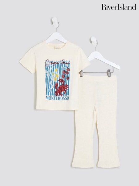 River Island White Girls Crab Graphic T-Shirts Set (H18915) | ₪101