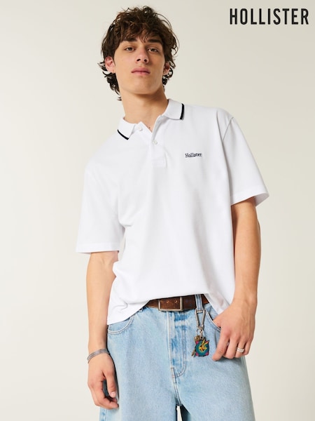 Білий - Hollister Logo Polo Shirt (H18946) | 1 562 грн