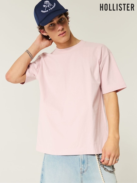Hollister Crew Neck Boxy 100% Cotton Pink T-Shirt (H18959) | 1 081 грн