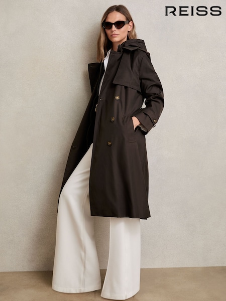 Reiss Azura Double Breasted Hooded Insert Trench Coat (H18970) | R$ 2.945