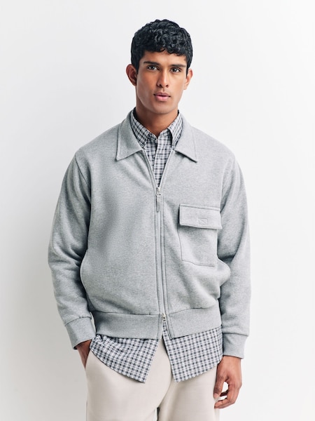 Universal Works Grey Tyler Zip-Up Track Jacket (H19014) | 718 QAR