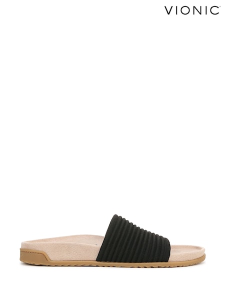Vionic Regular Fit Evie Knit Black Sliders (H19052) | €140
