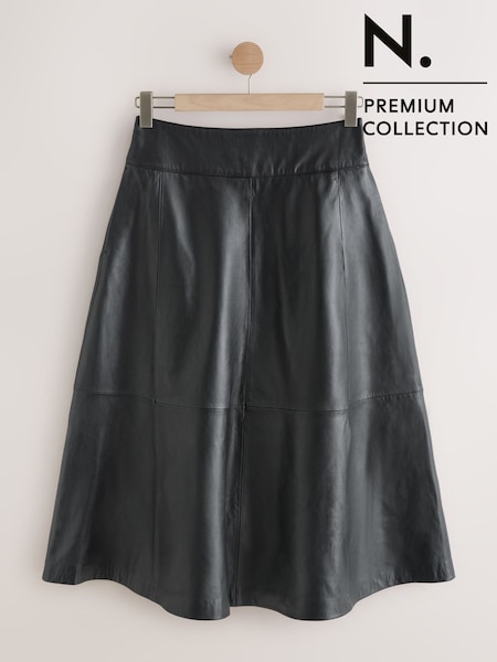 Black N. Premium Real Leather Skirt (H19072) | €203