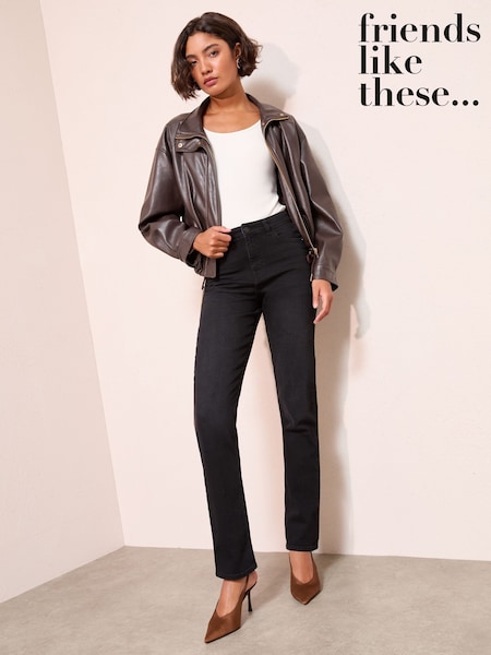 Friends Like These Black Petite Straight Leg Jeans (H19084) | R$ 335