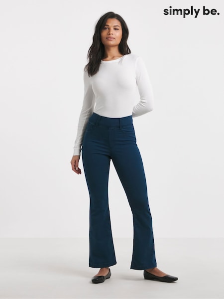 Simply Be Blue Flared Pull On Jeggings (H19097) | €37