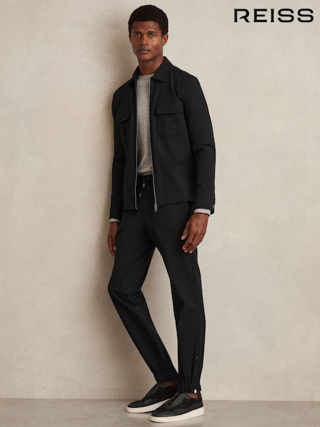 Reiss Black Climb Drawstring Technical Cuffed Trousers (H19170) | €210