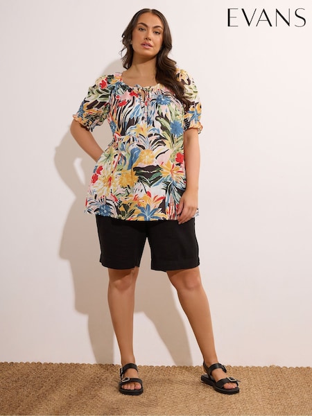 Evans Frill Boho Black Top (H19171) | €56