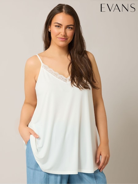 Evans Ivory Lace Trim Vest (H19173) | €41