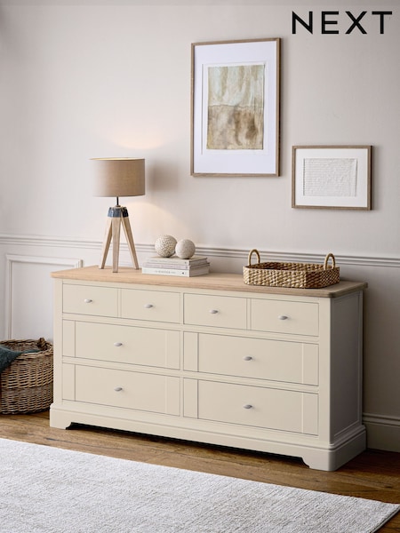 Stone Hampton Painted Oak Collection 6 Drawer Wide Chest of Drawers (H19232) | €1,525