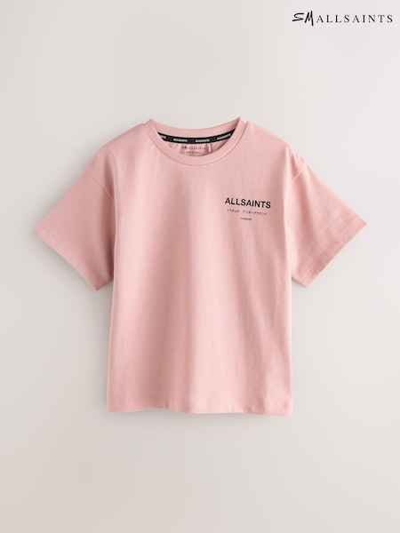 smALLSAINTS Mid Pink Oversized Girls Underground Crew T-Shirt (H19259) | €28 - €33