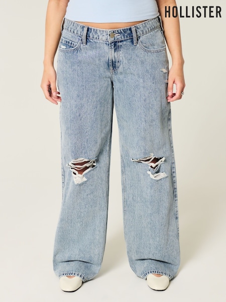 Hollister Low Rise Acid Wash Baggy Jeans (H19261) | €61