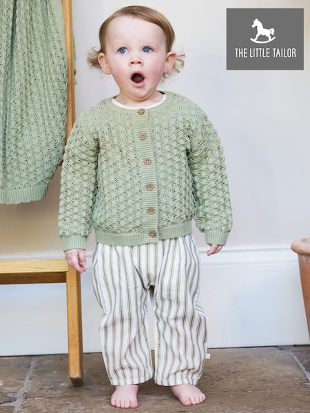 Зелений - The Little Tailor Baby 100% Cotton Scallop Design Pointelle Cardigan (H19340) | 1 562 грн