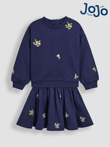 JoJo Maman Bébé Blue Sweatshirt and Skirt Set (H19346) | 139 QAR - 168 QAR
