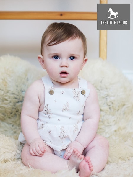 Бежевый - The Little Tailor Baby Woven Shorty 100% Cotton Romper (H19347) | €29