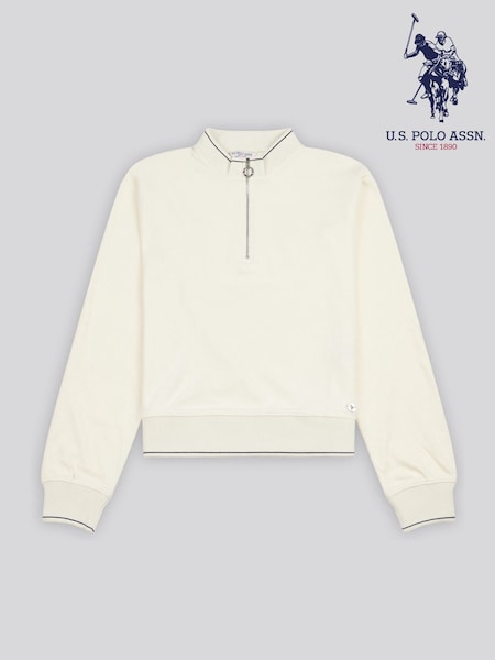 U.S. Polo Assn. Womens Half Zip Tipped Sweatshirt (H19364) | ‏379 د.إ.‏